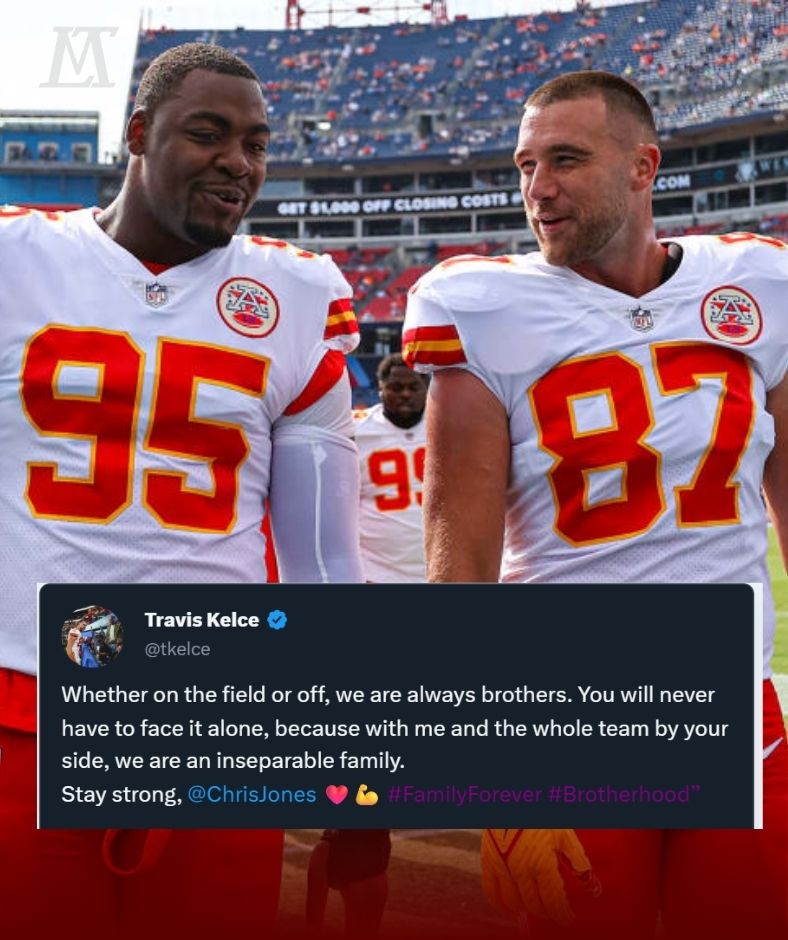 NFL SHOCK: Travis Kelce broke millions of fans’ hearts around the world when he wrote a tearful, emotional message to his close teammate Chris Jones after a tragic loss in his family. This emotional moment took social media by storm and brought the entire football community to tears as they realized that football is not just a game, but also love, friendship and family bonding… AL