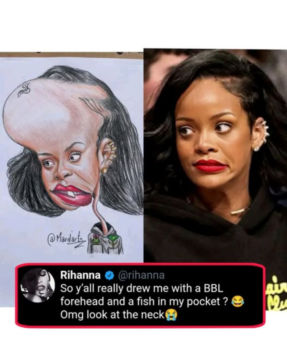 Rihanna “Laughs Hysterically and Cries” Over Fan’s Wildly Bizarre Drawing – Internet Erupts in Chaos! ln